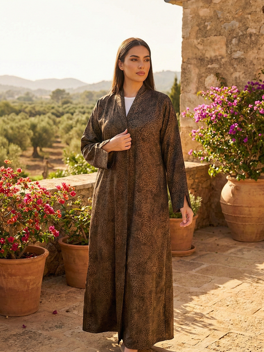 عباية بنقشة ليوبارد بني